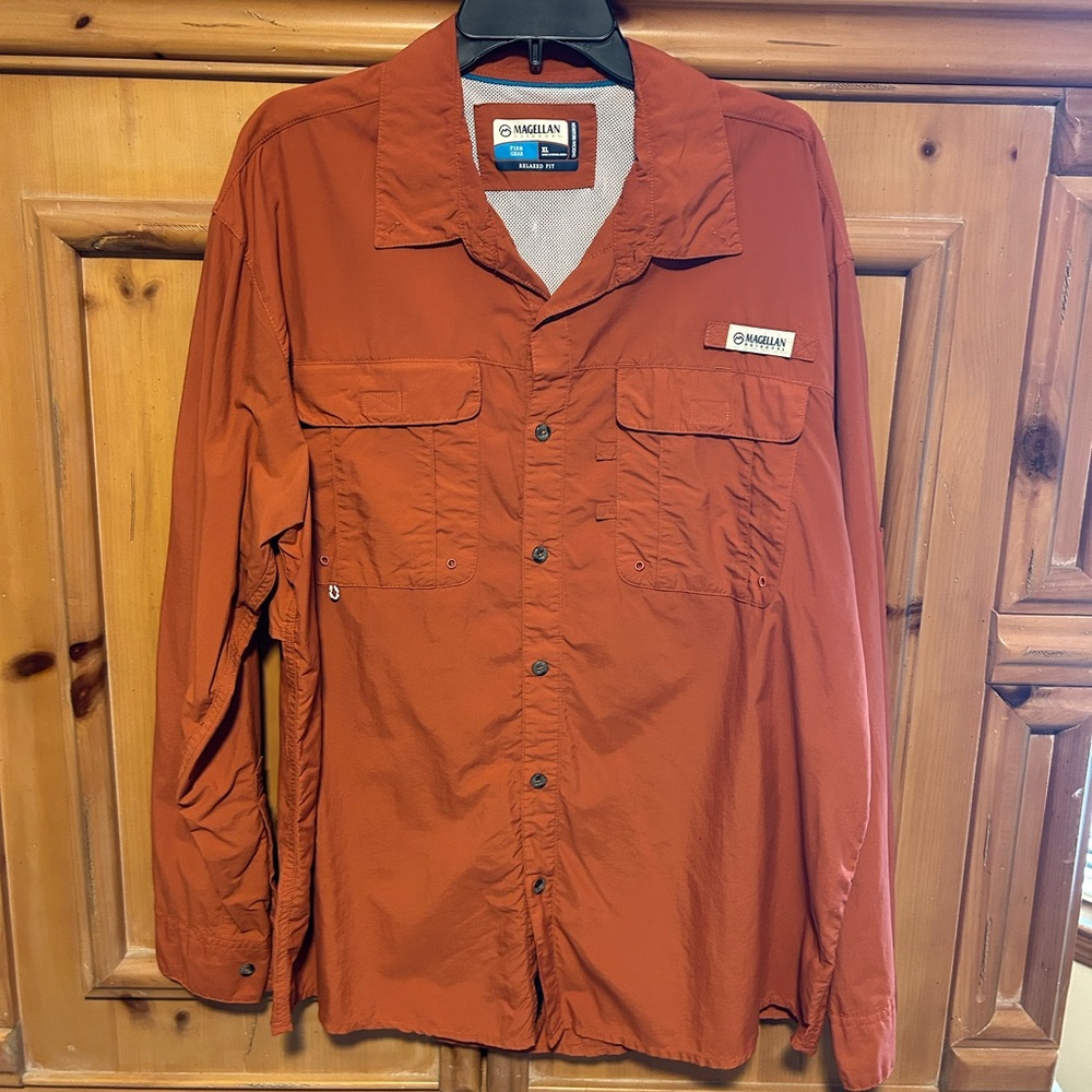 Magellan Outdoor Laguna Madre long sleeve shirt - size XL - Burnt Orange